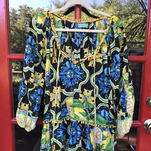 Antica Santoria Giacomo Boho Chic Dress Lemons